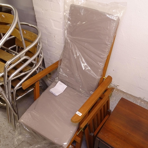 2019 - A new teak steamer chair from John Lewis, with loose cushion