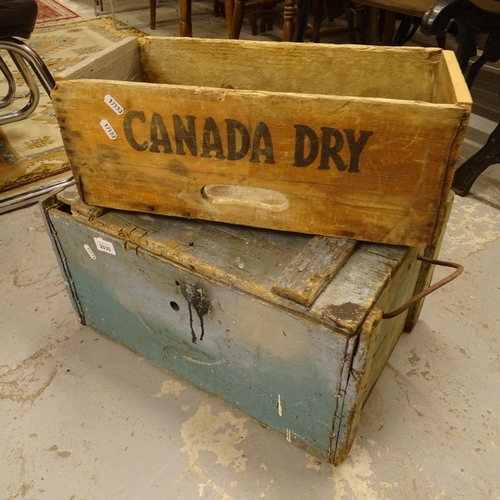 2030 - A pine Canada Dry crate, and a pine toolbox of small size (2)