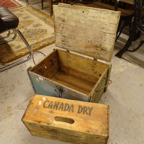 2030 - A pine Canada Dry crate, and a pine toolbox of small size (2)