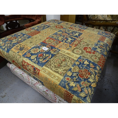 2087 - A large square footstool with Andrew Martin Mapperton Upholstery,  W94cm, H28cm