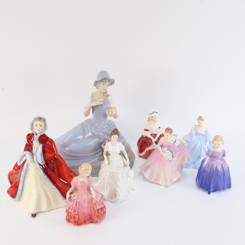 520 - A group of Doulton, Coalport, and Spanish porcelain china figures (8)