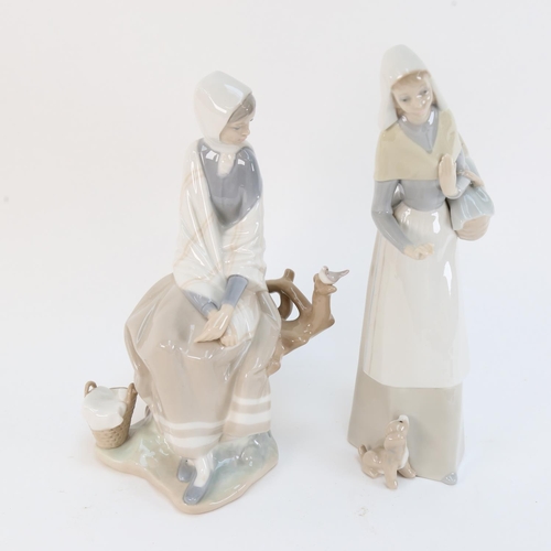 521 - 2 Lladro porcelain figures, height 27cm (2)