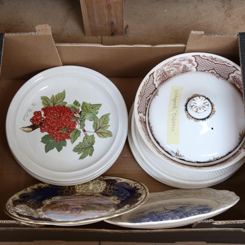 535 - Portmeirion Pomona wall plates, Wedgwood Piranesi design plates etc (boxful)