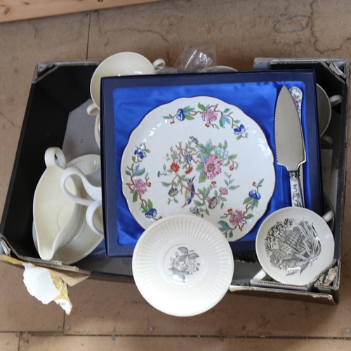 537 - A group of china, including Wedgwood white china, Edme pattern soup cups and saucers etc (boxful)