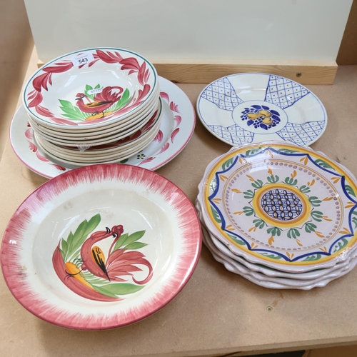 543 - A collection of French faience glazed plates, including Sarreguemines (18)