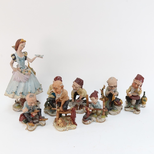 577 - A set of Capodimonte Snow White and the Seven Dwarfs figures, tallest 30cm