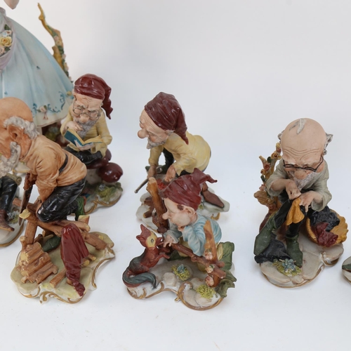 577 - A set of Capodimonte Snow White and the Seven Dwarfs figures, tallest 30cm