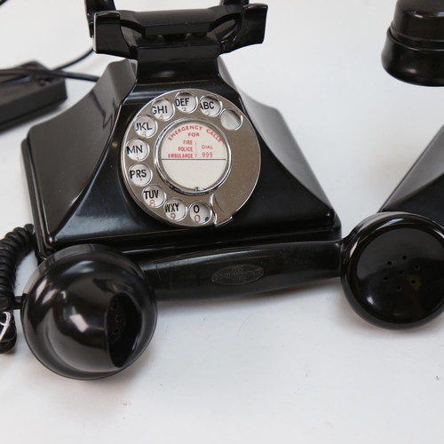 590 - 2 Vintage black Bakelite dial telephones