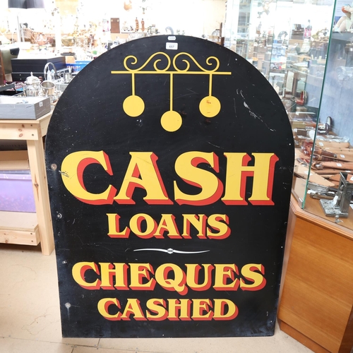 657 - A Vintage painted metal Pawn Brokers sign, height 121cm