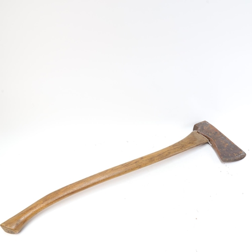 664 - Antique woodsman axe, length 82cm