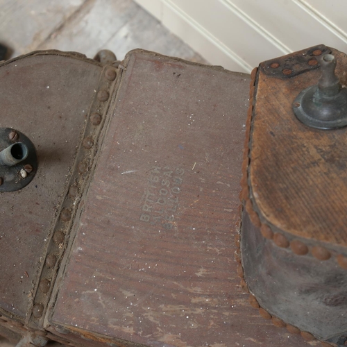 666 - Antique foot-operated bellows, and a smaller bellows