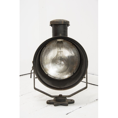 667 - A pair of early 20th century stage lights, with mercury glass reflectors and original paint finish, ... 