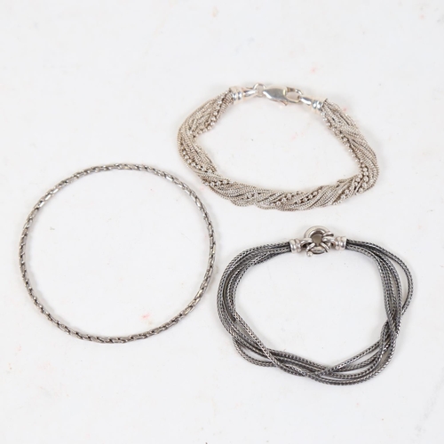 871 - A sterling silver (oxidised) bracelet, by Christian Piper Holm, and 2 others (3)