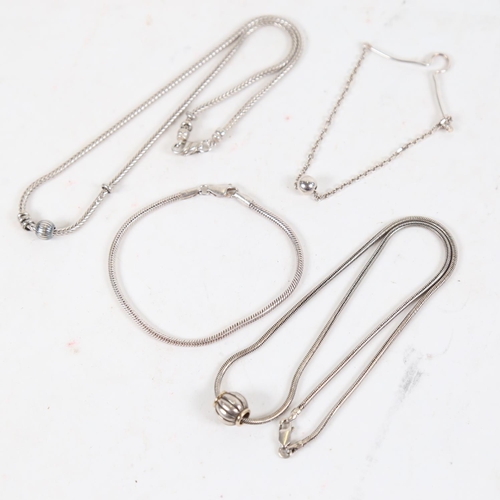 873 - 2 sterling silver pendant necklaces, including Scrouples A/S and Hermann Siersbol