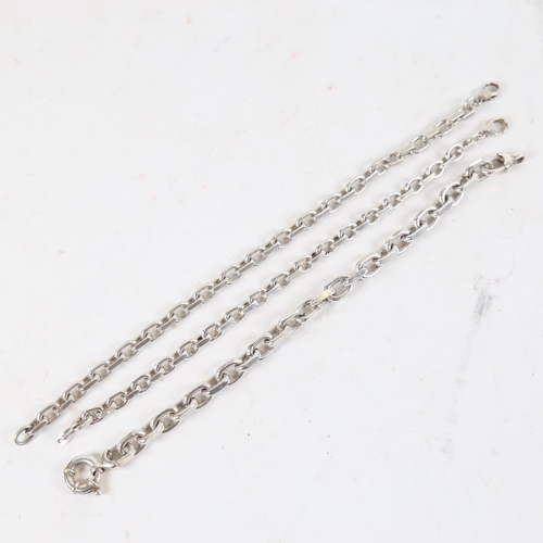 874 - 3 Danish silver chain link bracelets