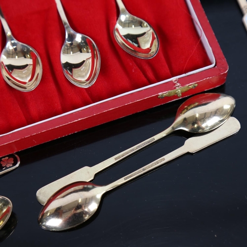 914 - EGON LAURIDSEN - a set of 12 silver-gilt and coloured enamel teaspoons