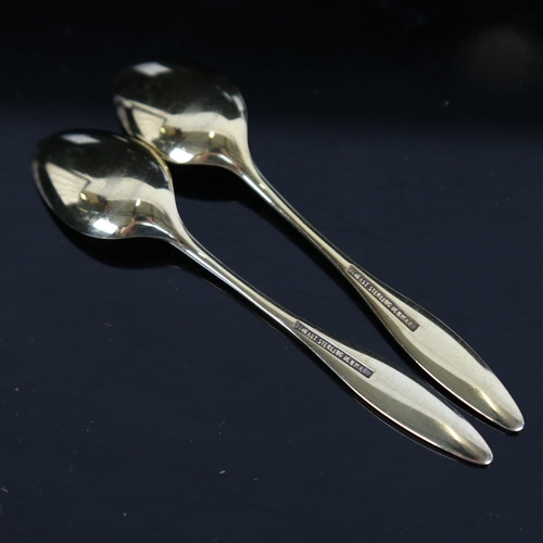 916 - FRIGASE - a set of 6 sterling silver-gilt and coloured enamel teaspoons in fitted box