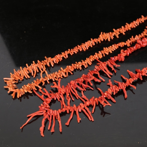 924 - 2 coral necklaces