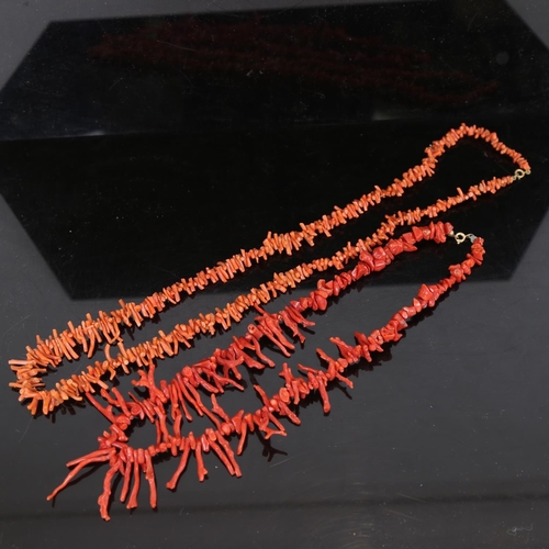 924 - 2 coral necklaces