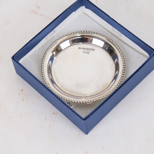 940 - A small Carr's of Sheffield silver pin dish, original box