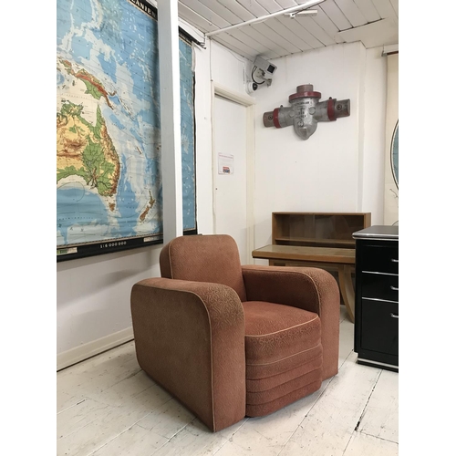 1971 - A pair of Art Deco Club armchairs, with original upholstery