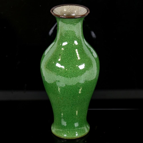 113 - A Chinese green crackle glaze porcelain vase, height 25cm