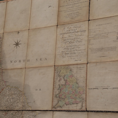 138 - Cary's New Map of England and Wales with part of Scotland 1794, linen-backed, approx 2.25m x 1.8m