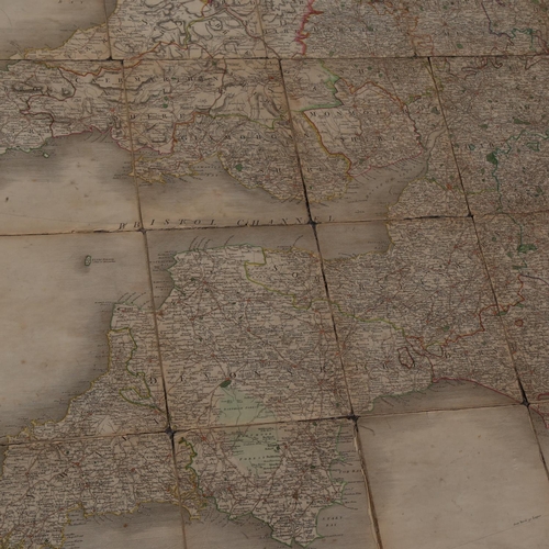 138 - Cary's New Map of England and Wales with part of Scotland 1794, linen-backed, approx 2.25m x 1.8m