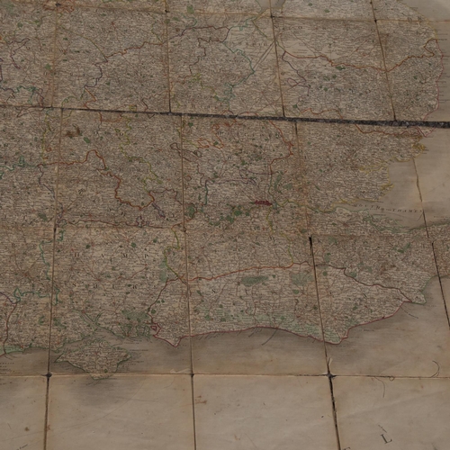 138 - Cary's New Map of England and Wales with part of Scotland 1794, linen-backed, approx 2.25m x 1.8m