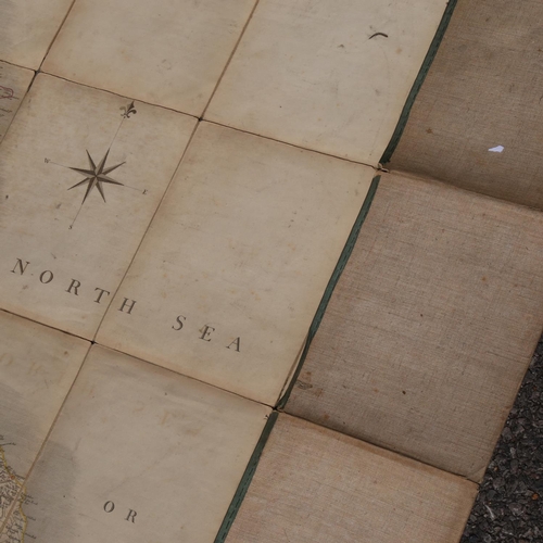 138 - Cary's New Map of England and Wales with part of Scotland 1794, linen-backed, approx 2.25m x 1.8m