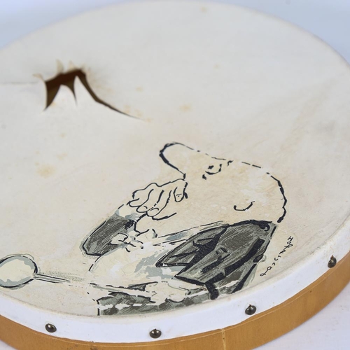 147 - Gerard Hoffnung (1925 - 1959), a 'Busted Tambourine' comic illustration sculpture, diameter 23cm