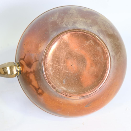 154 - W A S Benson, Arts and Crafts copper and brass tea kettle on spirit burner stand