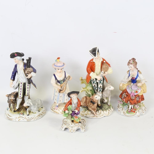 158 - 5 various Continental porcelain figures