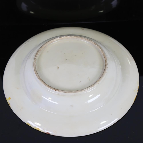 180 - A Chinese white glaze porcelain bowl, painted enamel birds and butterflies, diameter 26cm