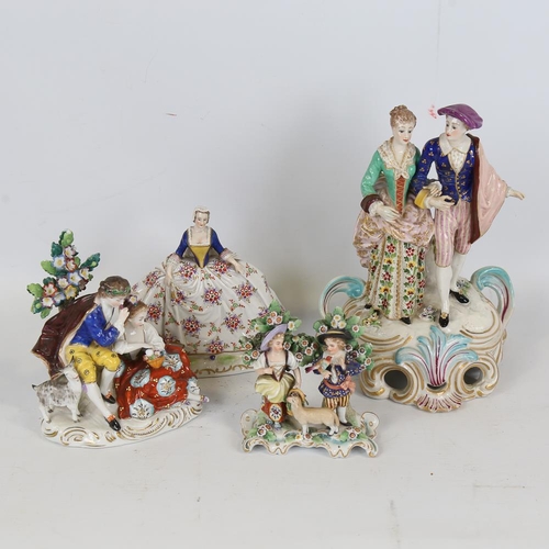 184 - 4 various Continental porcelain figures, largest height 24cm