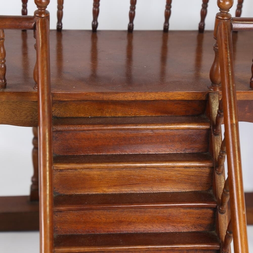 199 - A mahogany staircase design display stand, late 20th century, width 45cm, height 34cm