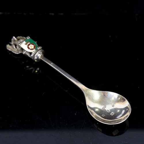 207 - A silver and enamel reproduction Elizabeth I seal-top spoon, by Westair Reproduction, length 14cm