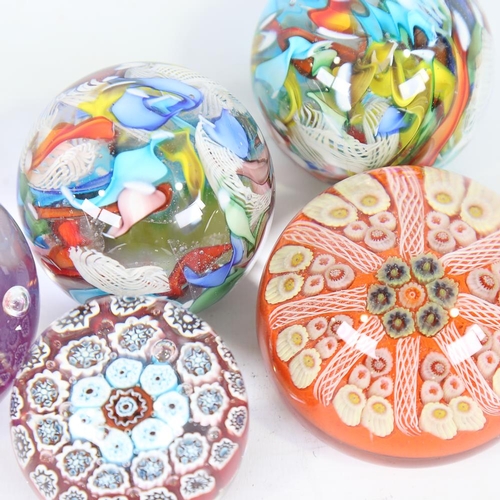 220 - 5 various glass paperweights