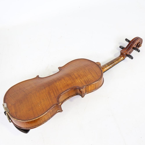 230 - A half-size violin, label for Thomas Craig George Street Aberdeen, length of back 31cm, cased