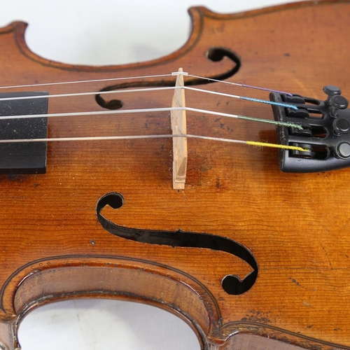 230 - A half-size violin, label for Thomas Craig George Street Aberdeen, length of back 31cm, cased