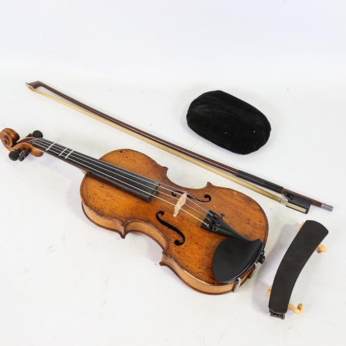 232 - A one-eight-size violin, length of back 26.5cm, cased