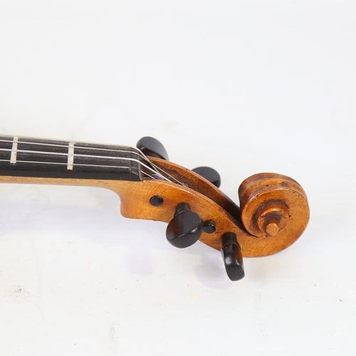 232 - A one-eight-size violin, length of back 26.5cm, cased