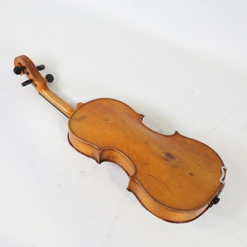 232 - A one-eight-size violin, length of back 26.5cm, cased