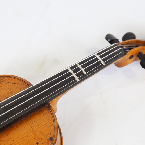 232 - A one-eight-size violin, length of back 26.5cm, cased