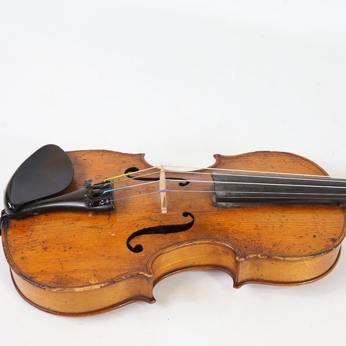 232 - A one-eight-size violin, length of back 26.5cm, cased