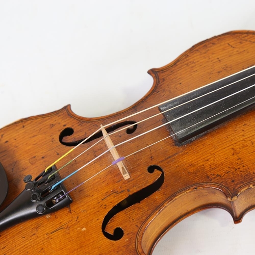 232 - A one-eight-size violin, length of back 26.5cm, cased