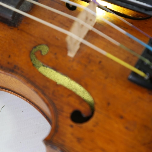 232 - A one-eight-size violin, length of back 26.5cm, cased