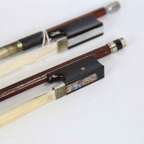 233 - 4 various violin bows, all used by John Georgiadis, leader of the London Symphony Orchestra (4)