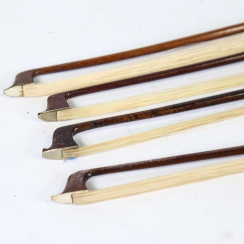 233 - 4 various violin bows, all used by John Georgiadis, leader of the London Symphony Orchestra (4)