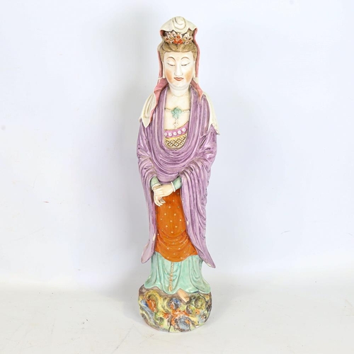 260 - A Chinese porcelain standing figure, height 51cm